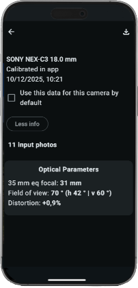 Calibration data item view
