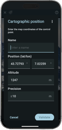 Set control point position
