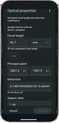 Edit photo optical properties